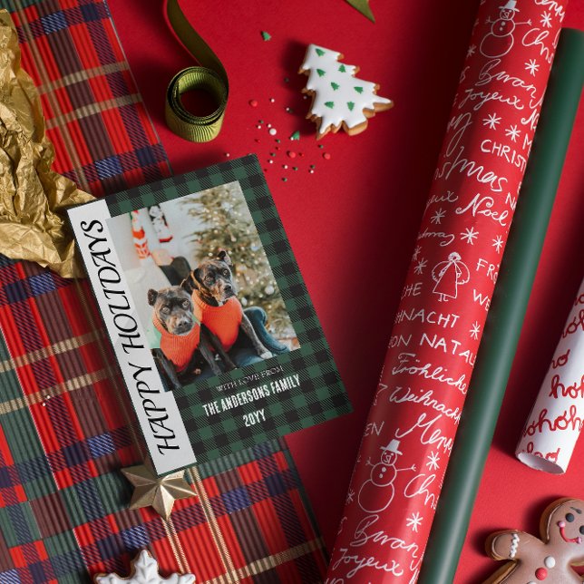 Buffalo plaid Flat Holiday Card (Creator Uploaded)