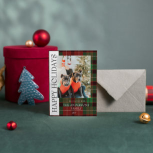 Buffalo plaid Flat Holiday Card