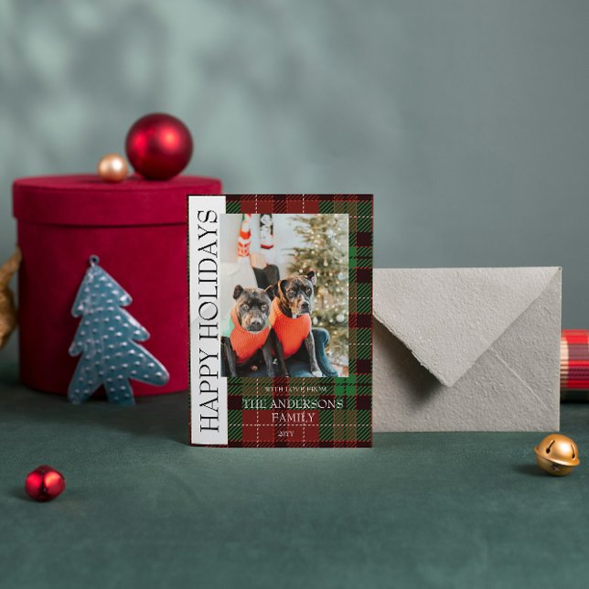 Buffalo plaid Flat Holiday Card (Creator Uploaded)