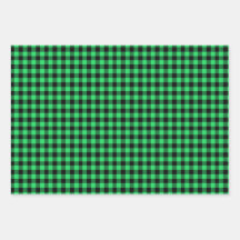 Buffalo Plaid Gift Wrap in 3 Colours Red Green Pin