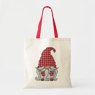 Buffalo Plaid Gnome 2 (red) Tote Bag