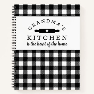 Buffalo Plaid Grandma's Kitchen Recipe Book