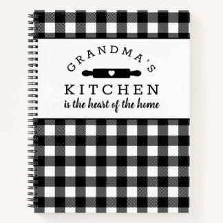 Buffalo Plaid Grandma's Kitchen Recipe Book