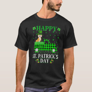 Buffalo Plaid Green Truck Akita Dog St. Patrick's T-Shirt