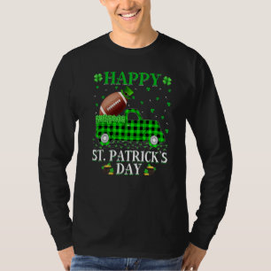 Buffalo Plaid Green Truck American Football St Pat T-Shirt