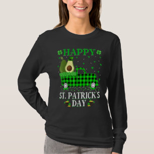 Buffalo Plaid Green Truck Avocado Fruit St Patric T-Shirt