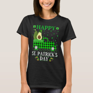 Buffalo Plaid Green Truck Avocado Fruit St  Patric T-Shirt