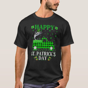 Buffalo Plaid Green Truck Barracuda Fish St Patric T-Shirt