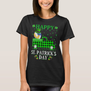 Buffalo Plaid Green Truck Beach Volleyball St. Pat T-Shirt