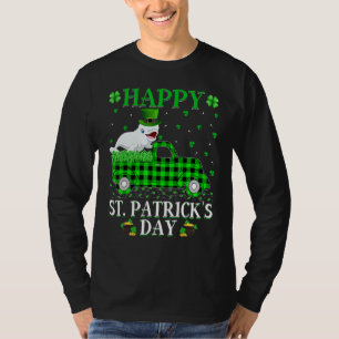 Buffalo Plaid Green Truck Beluga Whale Fish St Pat T-Shirt