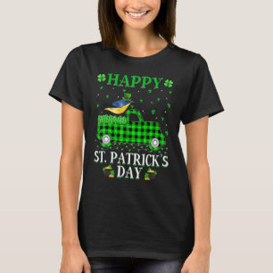 Buffalo Plaid Green Truck Eastern Bluebird St Patr T-Shirt