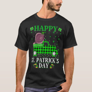 Buffalo Plaid Green Truck Flounder Fish St Patrick T-Shirt