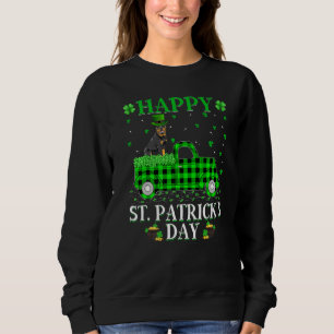 Buffalo Plaid Green Truck Rottweiler Dog St. Patri Sweatshirt