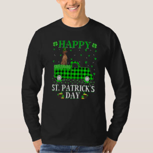 Buffalo Plaid Green Truck Vizsla Dog St. Patrick's T-Shirt