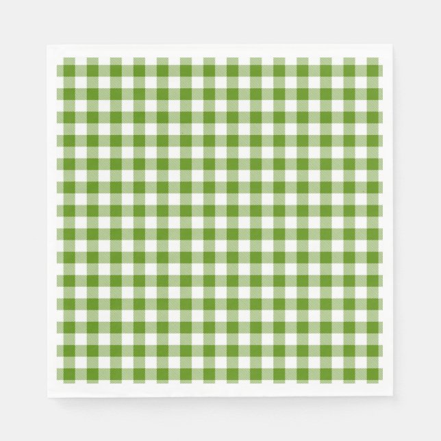 Buffalo Plaid Green White Classic Holiday Fun  Napkin (Front)