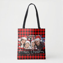  Buffalo Plaid Grunge Personalised Photo Christmas