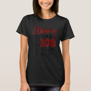 Buffalo Plaid Happy 100th Day Of School Hooray For T-Shirt