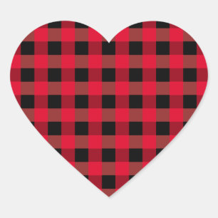 Buffalo plaid heart sticker