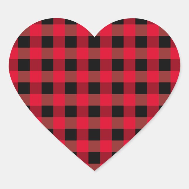 Buffalo plaid heart sticker (Front)