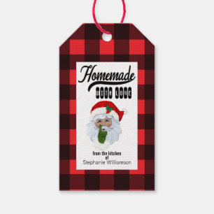 Buffalo Plaid Homemade with Love Santa Food  Gift Tags