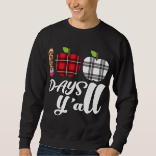 Buffalo Plaid Leopard 100 Days Y'all Cute100th Day Sweatshirt