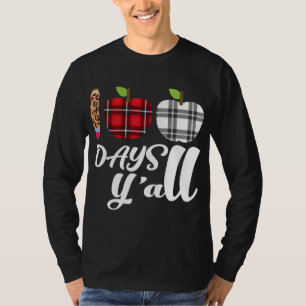 Buffalo Plaid Leopard 100 Days Y'all Cute100th Day T-Shirt