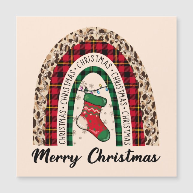 Buffalo Plaid & Leopard Print Rainbow (Front)