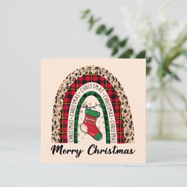 Buffalo Plaid & Leopard Print Rainbow (Standing Front)