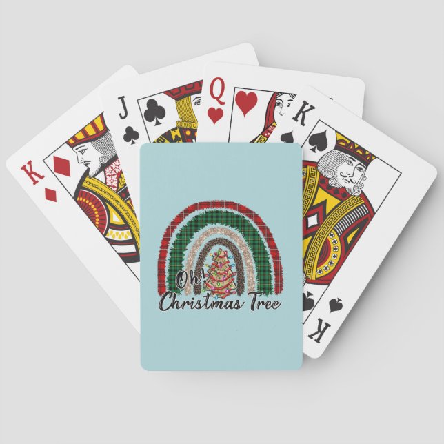 Buffalo Plaid & Leopard Print Rainbow (2) Playing Cards (Back)