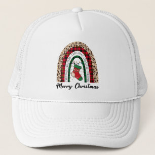 Buffalo Plaid & Leopard Print Rainbow Trucker Hat
