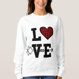 Buffalo Plaid Love Heart T Shirt Valentine's Day P