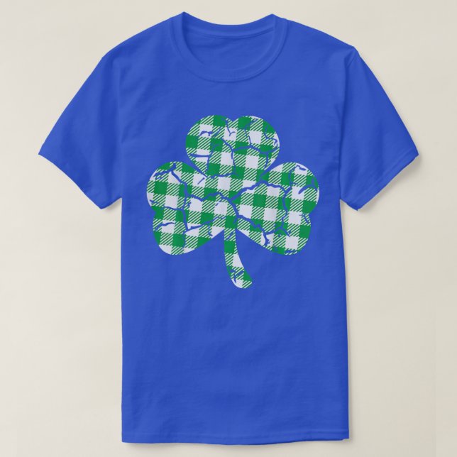 Buffalo Plaid Lucky Clover Shamrock St Patrick's D T-Shirt (Design Front)