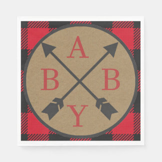 Buffalo Plaid Lumberjack Baby Shower Napkin