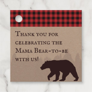 Buffalo Plaid Lumberjack Baby Shower Thank You Favour Tags