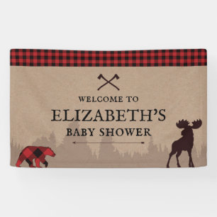 Buffalo Plaid Lumberjack Baby Shower Welcome Sign