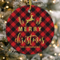 Buffalo Plaid Merry Christmas Monogram