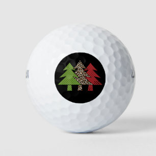 Buffalo Plaid Merry Christmas Tree Family Matching Golf Balls