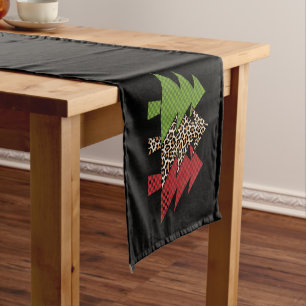 Buffalo Plaid Merry Christmas Tree Family Matching Short Table Runner
