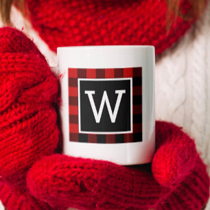 Buffalo Plaid Monogram Holiday Coffee Mug