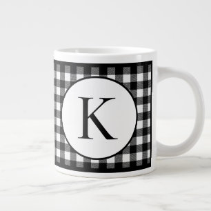Buffalo Plaid Monogram Large Coffee Mug