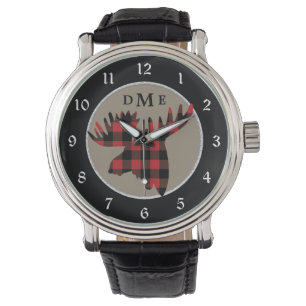 Buffalo Plaid Moose Head Monogram Watch