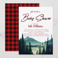 Buffalo Plaid | Mountain Baby Shower Invitation