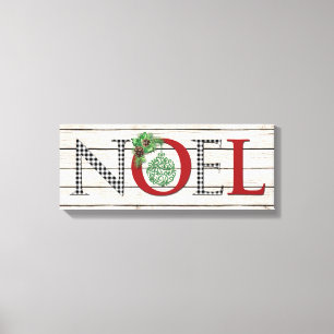 Buffalo Plaid NOEL, Peace Canvas Print