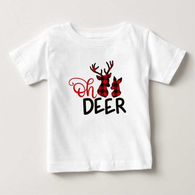 Buffalo Plaid Oh Deer T-Shirt (Front)