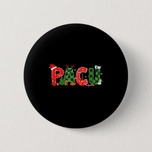 Buffalo Plaid Pacu Nurse Christmas Tree Santa Xmas 6 Cm Round Badge