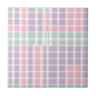 Buffalo Plaid Pastel Rustic Cottagecore Homes Tile