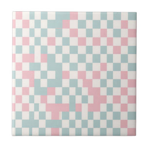Buffalo Plaid Pastel Rustic Cottagecore Homes Tile