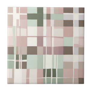 Buffalo Plaid Pastel Rustic Cottagecore Homes Tile