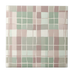 Buffalo Plaid Pastel Rustic Cottagecore Homes Tile