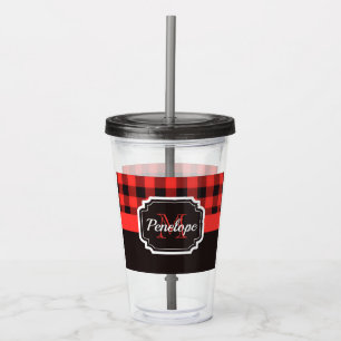Buffalo Plaid Pattern Acrylic Tumbler